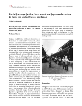 Justice, Internment and Japanese-Peruvians in Peru, the United States, and Japan