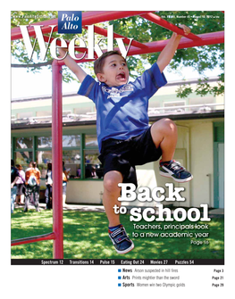 Teachers, Principals Look to a New Academic Year Page 16