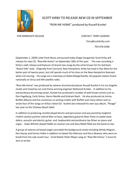 Row Me Home Press Release