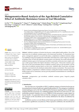 Metagenomics-Based Analysis of the Age-Related Cumulative Effect of Antibiotic Resistance Genes in Gut Microbiota