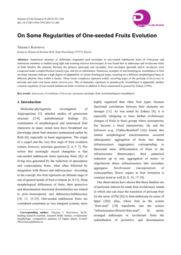 On Some Regularities of One-Seeded Fruits Evolution