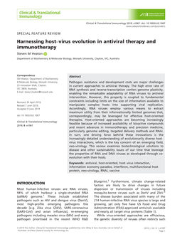 Harnessing Host–Virus Evolution in Antiviral Therapy and Immunotherapy