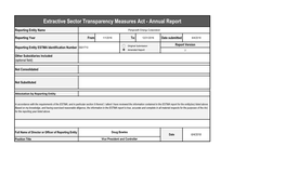 Extractive Sector Transparency Measures Act - Annual Report