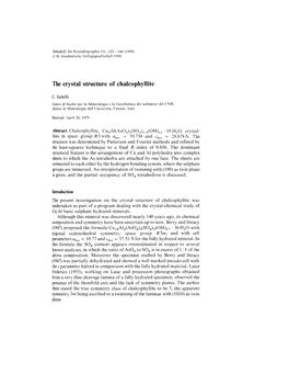 Thecrystal Structure of Chalco Phyllite