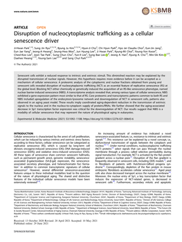 Disruption of Nucleocytoplasmic Trafficking As a Cellular Senescence