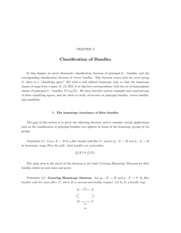 Classification of Bundles