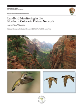 Landbird Monitoring in the Northern Colorado Plateau Network 2012 Field Season