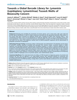 Towards a Global Barcode Library for Lymantria (Lepidoptera: Lymantriinae) Tussock Moths of Biosecurity Concern