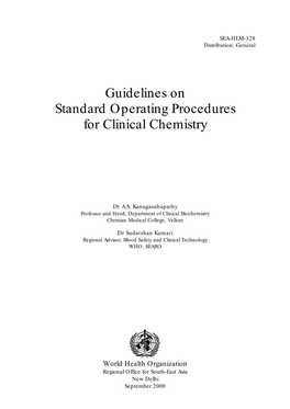 Guidelines on Standard Operating Procedures for Clinical Chemistry