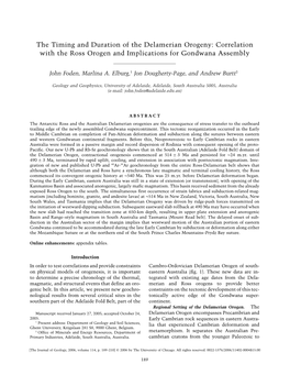 The Timing and Duration of the Delamerian Orogeny: Correlation with the Ross Orogen and Implications for Gondwana Assembly