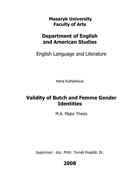 Department of English and American Studies English Language And