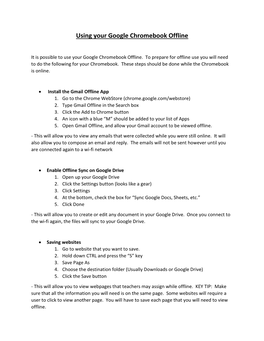 Using Your Google Chromebook Offline