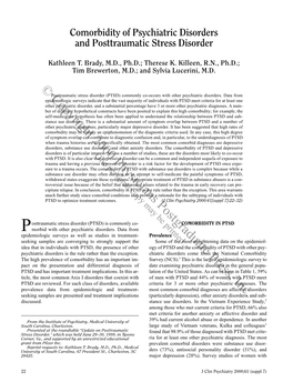 Comorbidity of Psychiatric Disorders and Posttraumatic Stress Disorder