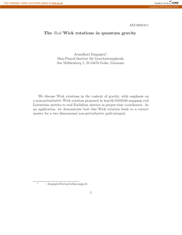 Wick Rotations in Quantum Gravity