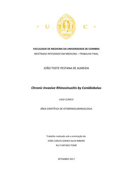 Chronic Invasive Rhinosinusitis by Conidiobolus