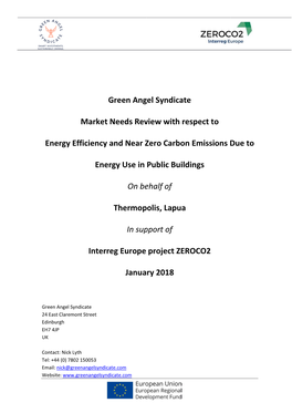 Green Angel Syndicate Market Needs Review with Respect to Energy