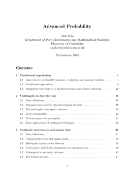 Advanced Probability