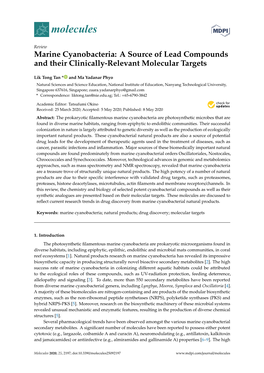 Marine Cyanobacteria: a Source of Lead Compounds and Their Clinically-Relevant Molecular Targets