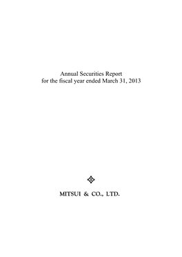 Annual Securities Report2013