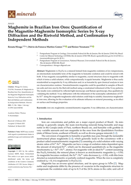 Maghemite in Brazilian Iron Ores: Quantification of the Magnetite