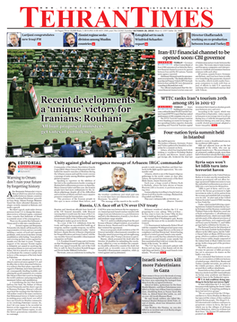 Recent Developments a 'Unique' Victory for Iranians: Rouhani