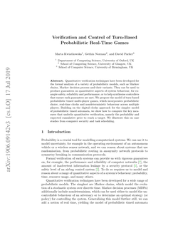 Arxiv:1906.09142V3 [Cs.LO] 17 Jul 2019 Reason About a Range of Quantitative Aspects of a System’S Behaviour: Probability, Time, Resource Usage, and Many Others