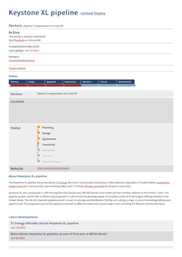 Keystone XL Pipeline United States