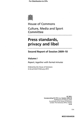 Press Standards, Privacy and Libel