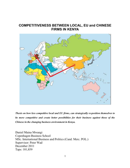 COMPETITIVENESS BETWEEN LOCAL, EU and CHINESE FIRMS in KENYA
