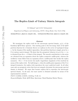 The Replica Limit of Unitary Matrix Integrals