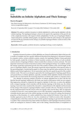 Subshifts on Infinite Alphabets and Their Entropy