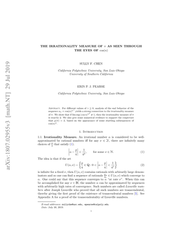 The Irrationality Measure of $\Pi $ As Seen Through the Eyes of $\Cos (N) $