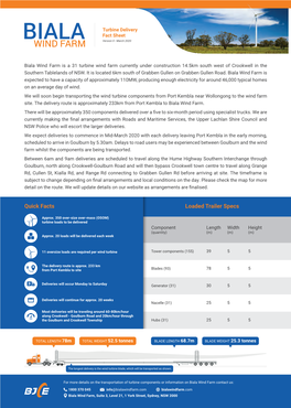 Turbine Fact Sheet