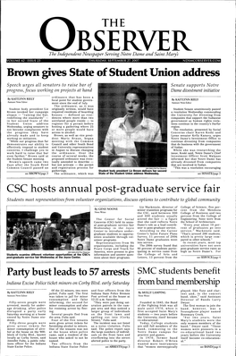 Brown Gives State of Student Union Address