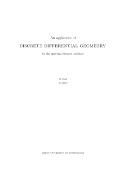 Discrete Differential Geometry