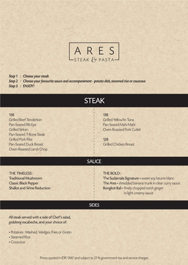 Ares New Menu on Wood