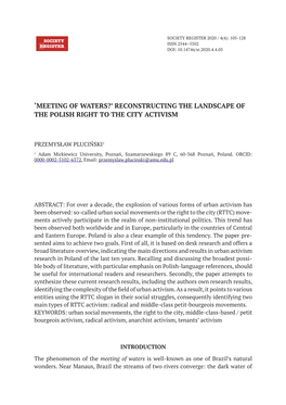 Reconstructing the Landscape of the Polish Right to the City Activism