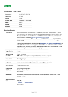 Datasheet: VMA00440 Product Details