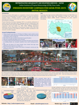 Emission Inventory Campaign for Safar-Pune-2019: Initial Results