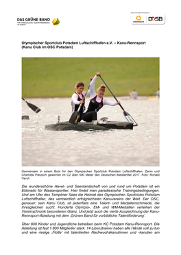 Olympischer Sportclub Potsdam Luftschiffhafen Ev – Kanu-Rennsport