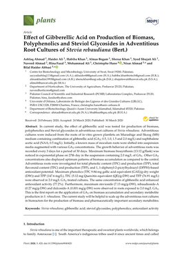 Effect of Gibberellic Acid on Production of Biomass