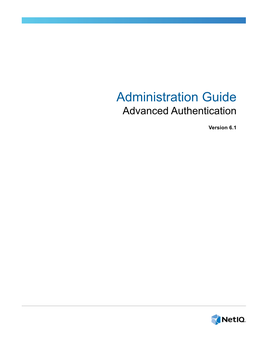 Administration Guide Advanced Authentication