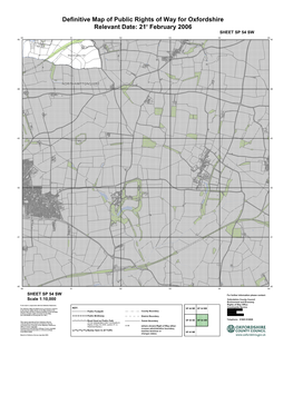 Definitive Map of Public Rights of Way for Oxfordshire Relevant Date: 21 February 2006