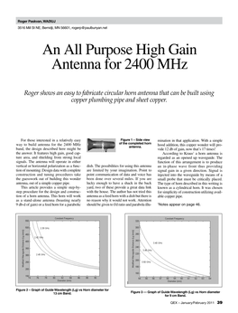 An All Purpose High Gain Antenna for 2400 Mhz