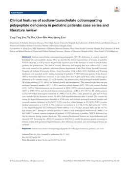 Clinical Features of Sodium-Taurocholate Cotransporting Polypeptide Deficiency in Pediatric Patients: Case Series and Literature Review