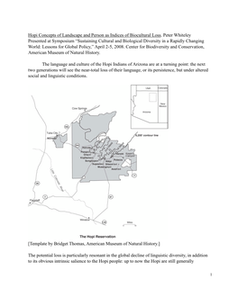 Hopi Concepts of Landscape and Person As Indices of Biocultural Loss