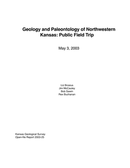 Geology and Paleontology of Northwestern Kansas: Public Field Trip