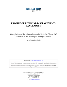 Profile of Internal Displacement : Bangladesh