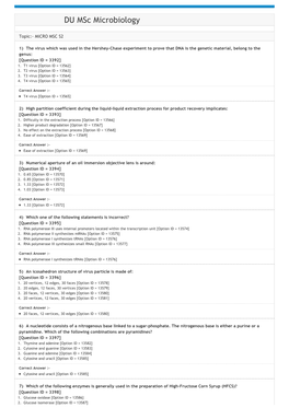 DU Msc Microbiology