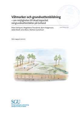 Våtmarker Och Grundvattenbildning – Om Möjligheten Till Ökad Kapacitet Vid Grundvattentäkter På Gotland